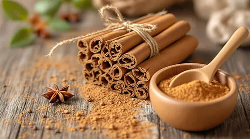 Cinnamon bark and powder ingredient used in Gluco6 supplement for supporting healthy glucose metabolism